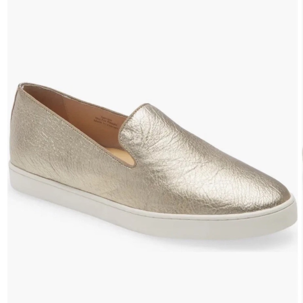 Birdies Women’s The Swift Leather‎ Slip On Sneakers Gold Metallic Size 8
